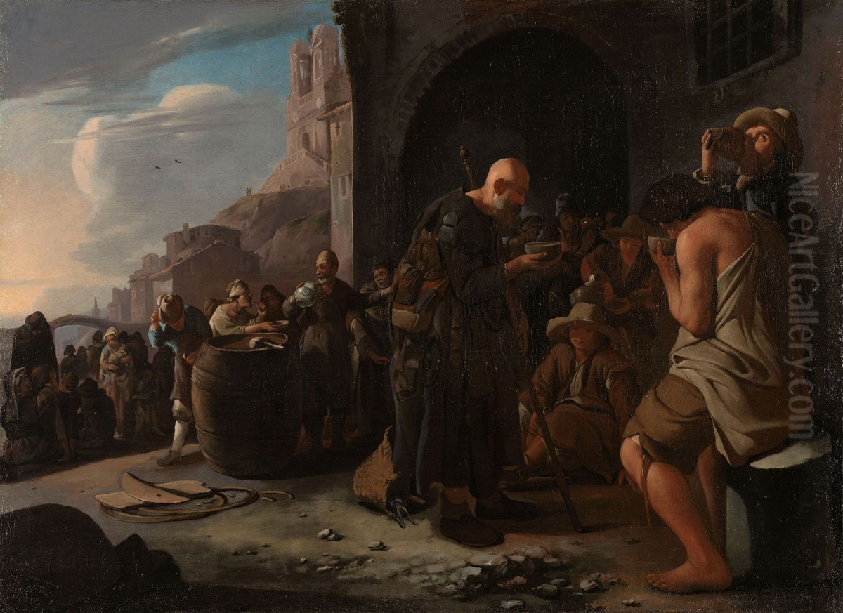 De dorstigen laven Oil Painting by Michiel Sweerts