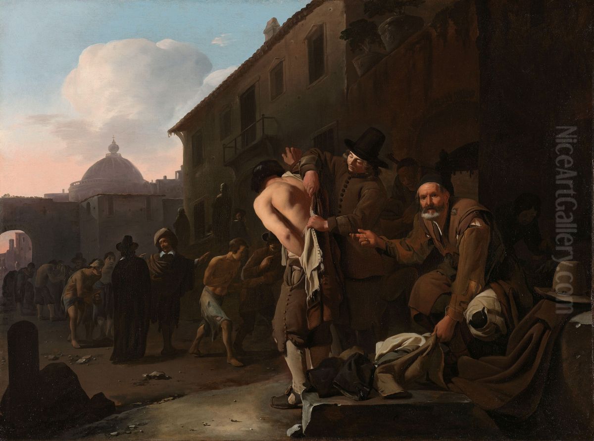 De naakten kleden Oil Painting by Michiel Sweerts