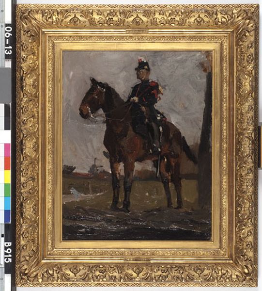 Hussar on Horseback Oil Painting by George Hendrik Breitner