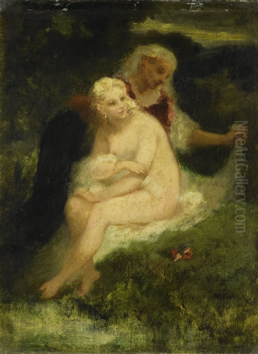 Na het bad Oil Painting by Narcisse Virgilio Diaz