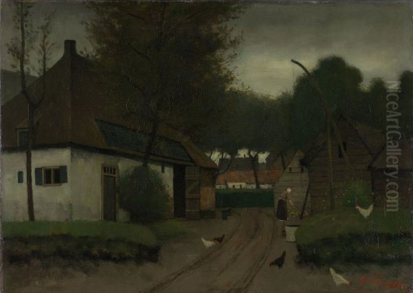 Boerenhofstede Oil Painting by Eduard Karsen