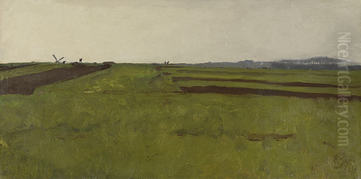 Landschap met akkervelden Oil Painting by Willem Witsen