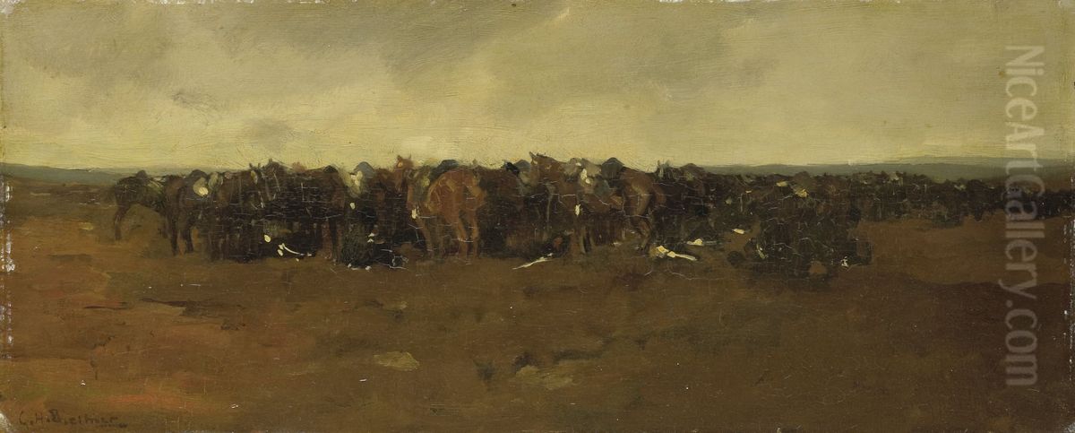 Rustende cavalerie. Oil Painting by George Hendrik Breitner