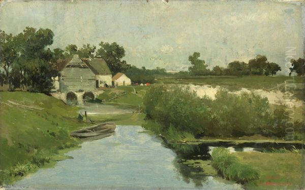 Summer Day Oil Painting by Johan Hendrik Weissenbruch