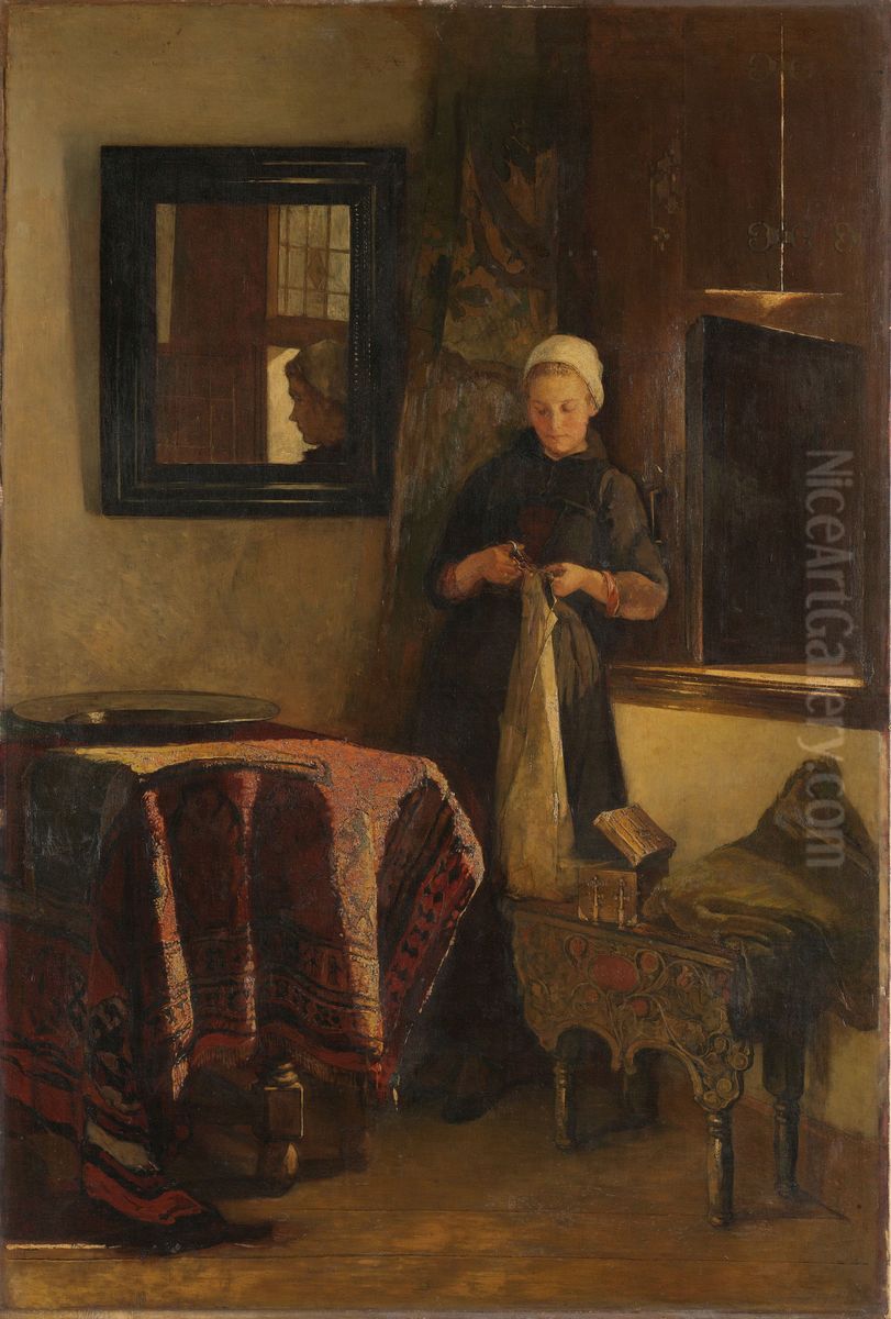 Een zonnig plekje Oil Painting by Christoffel Bisschop