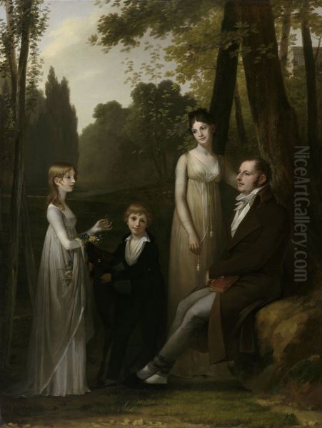 Portret van Rutger Jan Schimmelpenninck en zijn gezin Oil Painting by Pierre-Paul Prud'hon