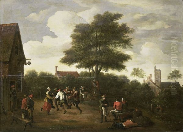 Peasants dancing Oil Painting by David Teniers the Younger