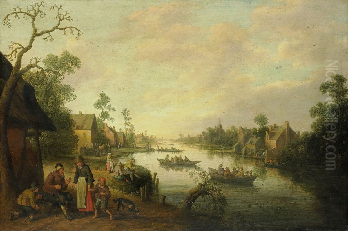 Riviergezicht Oil Painting by Joost Cornelisz Droochsloot