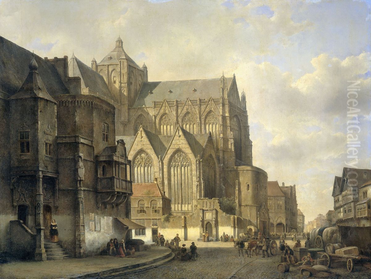 Stadsgezicht Oil Painting by Kaspar Karsen