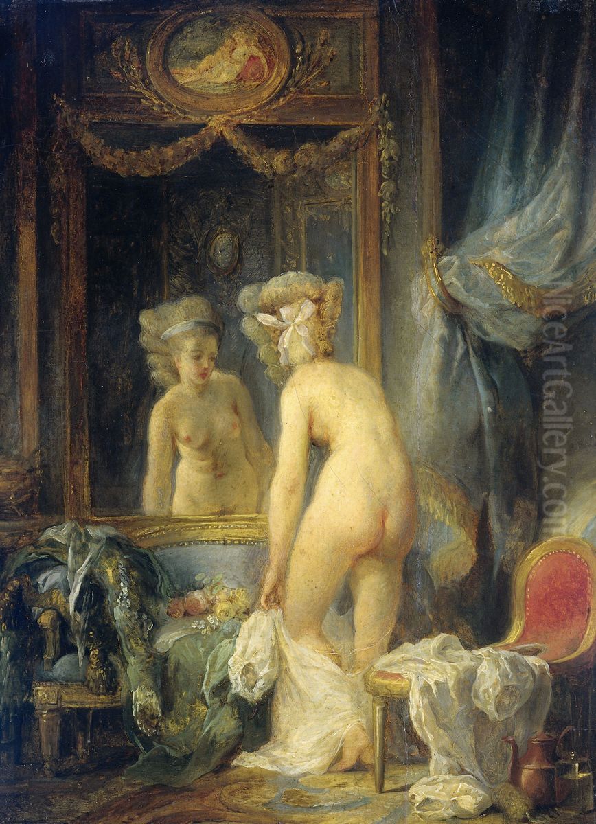 Morgentoilet Oil Painting by Jean-Frederic Schall Morgentoilet Oil Painting by Jean-Frederic Schall