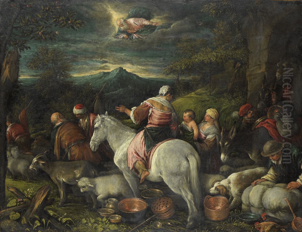 Abraham Leaves Harran Oil Painting by Francesco Bassano the Younger