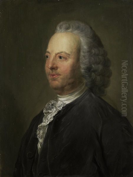 Portrait of Antoni Warin (1712-1764) Oil Painting by Jean-Baptiste Perronneau
