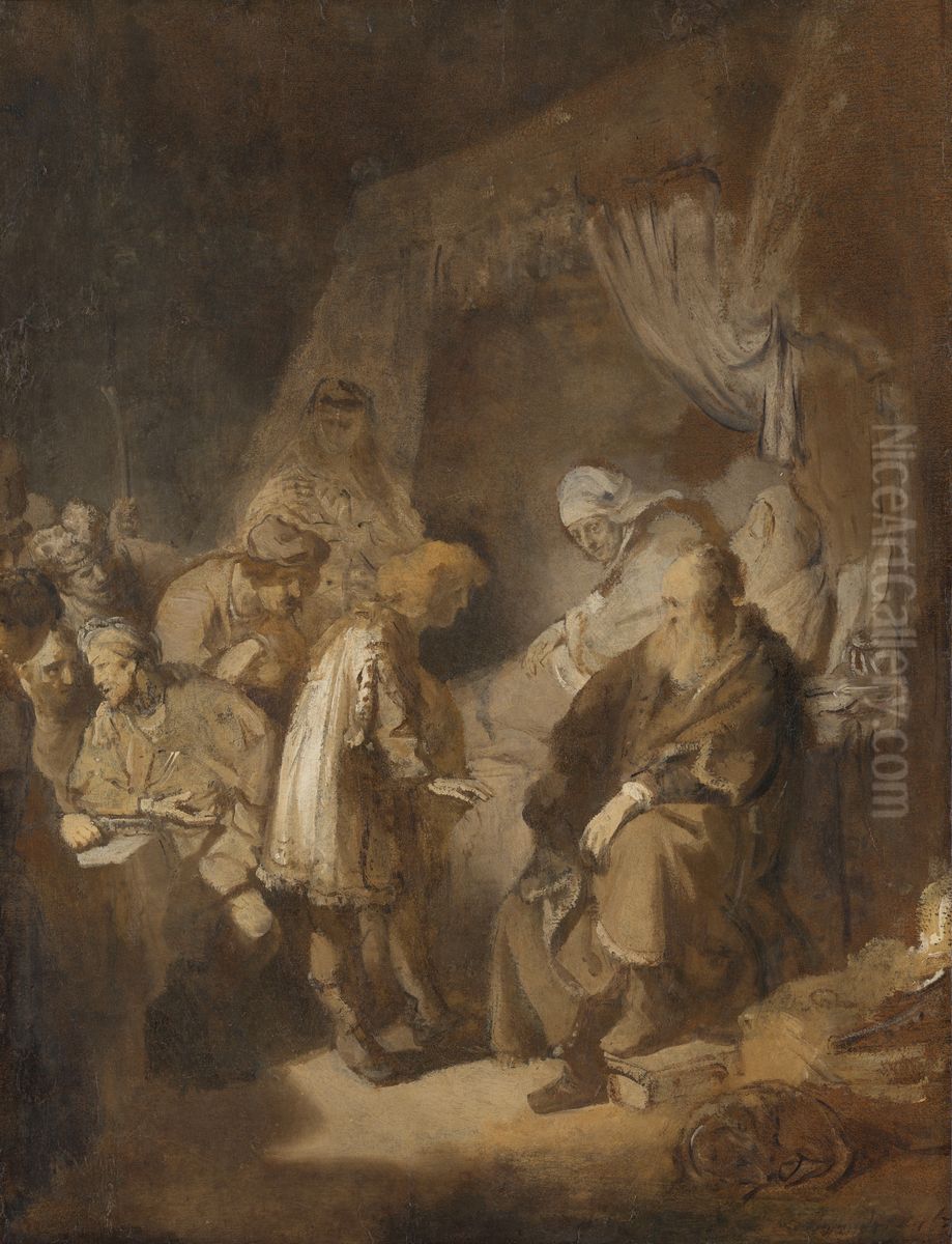Joseph relating his dreams to his parents and brothers Oil Painting by Rembrandt Joseph relating his dreams to his parents and brothers Oil Painting by Rembrandt
