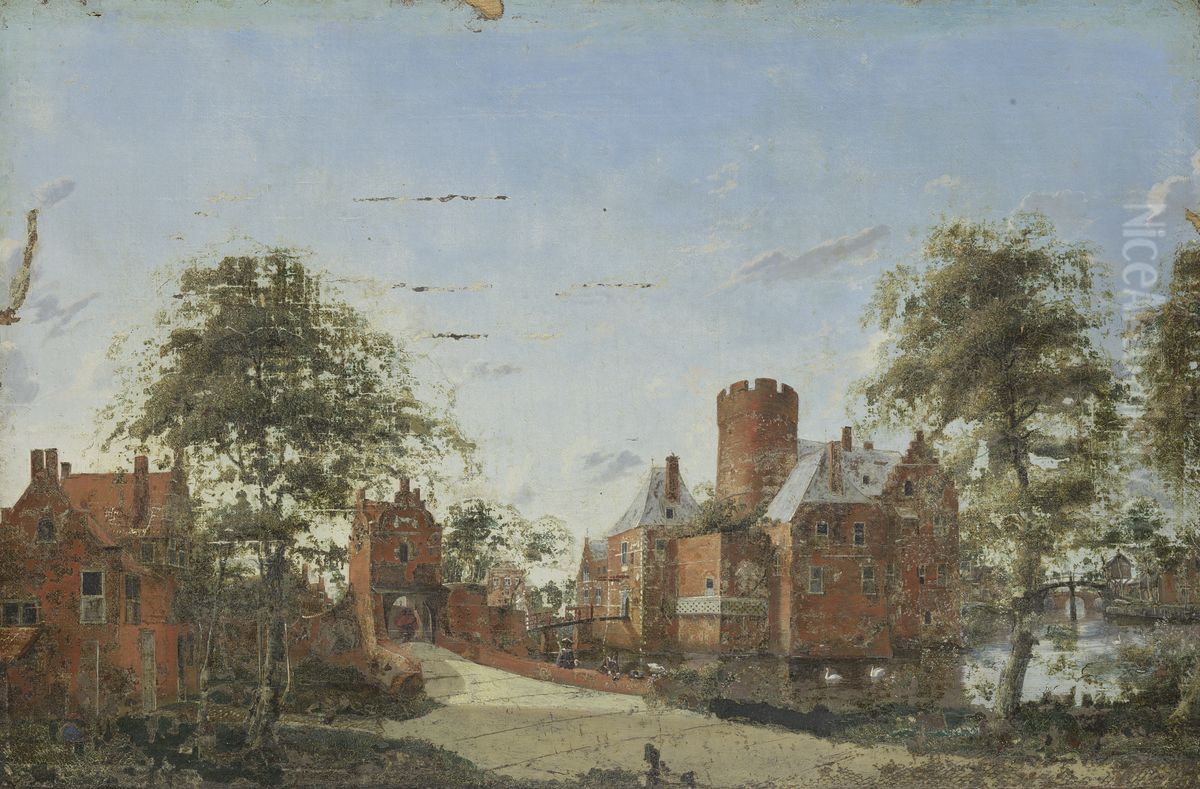 Kasteel Loenersloot aan de Angstel Oil Painting by Jan Van Der Heyden