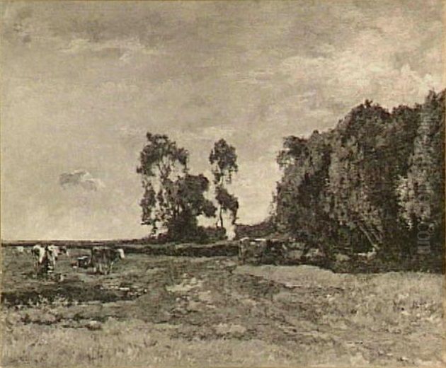 Weide met koeien Oil Painting by Willem de Zwart
