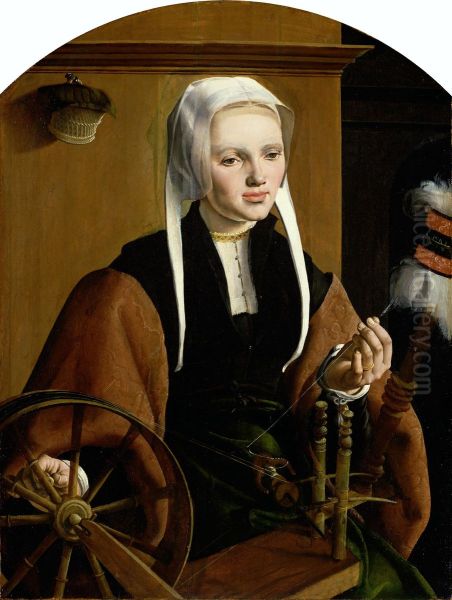 Weibliches Bildnis, Anna Codde Oil Painting by Maarten Van Heemskerck