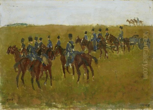 Artillery on Maneuver Oil Painting by George Hendrik Breitner