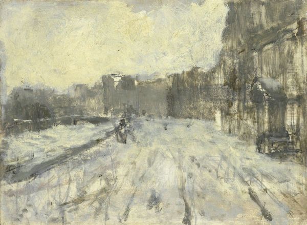 The Rokin in Amsterdam Oil Painting by George Hendrik Breitner