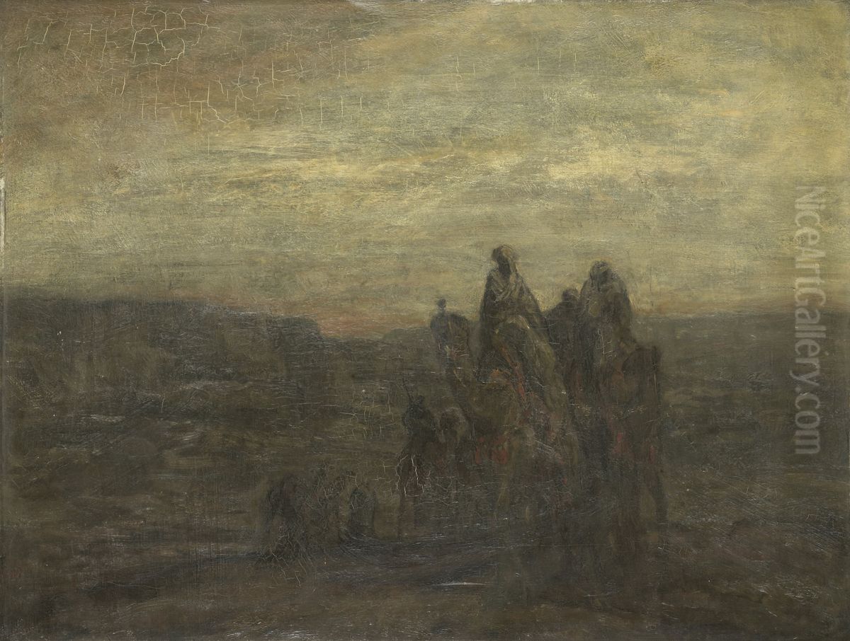 Karavaan Oil Painting by Marius Bauer