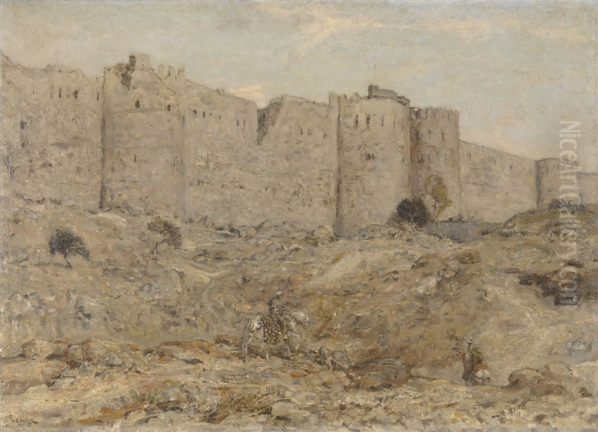 Stadsmuur in India Oil Painting by Marius Bauer