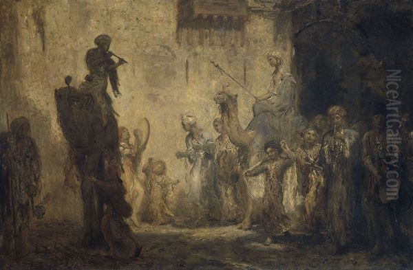 Oosterse bruiloft Oil Painting by Marius Bauer