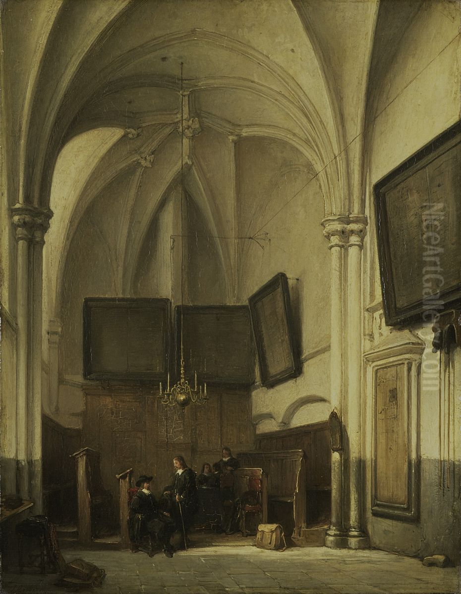 The vestry of St. Stevens Church in Nijmegen Oil Painting by Johannes Bosboom