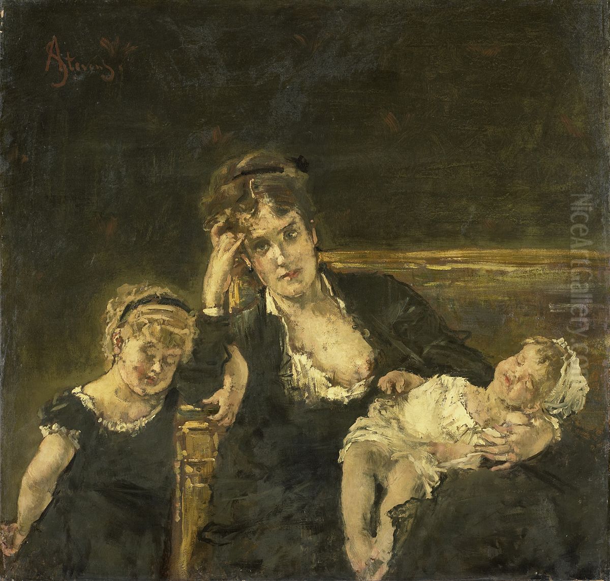 The widow Oil Painting by Alfred Stevens