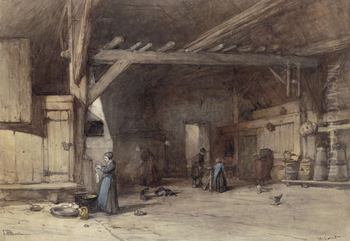 Interior of a Farm near Hilversum Oil Painting by Johannes Bosboom