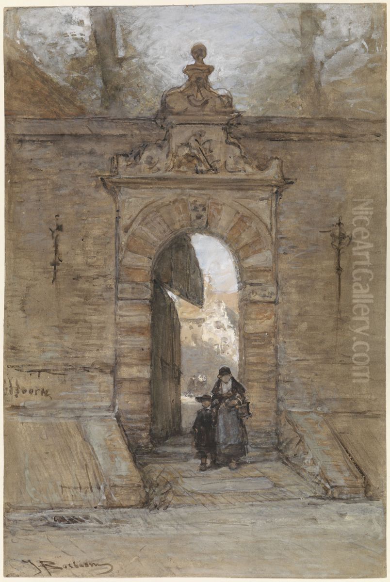 Doelenpoort te Hoorn Oil Painting by Johannes Bosboom