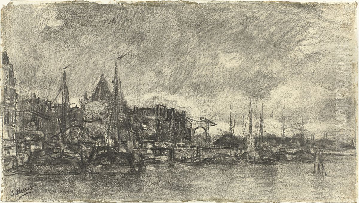 De Buitenkant met de Schreierstoren te Amsterdam Oil Painting by Jacob Maris