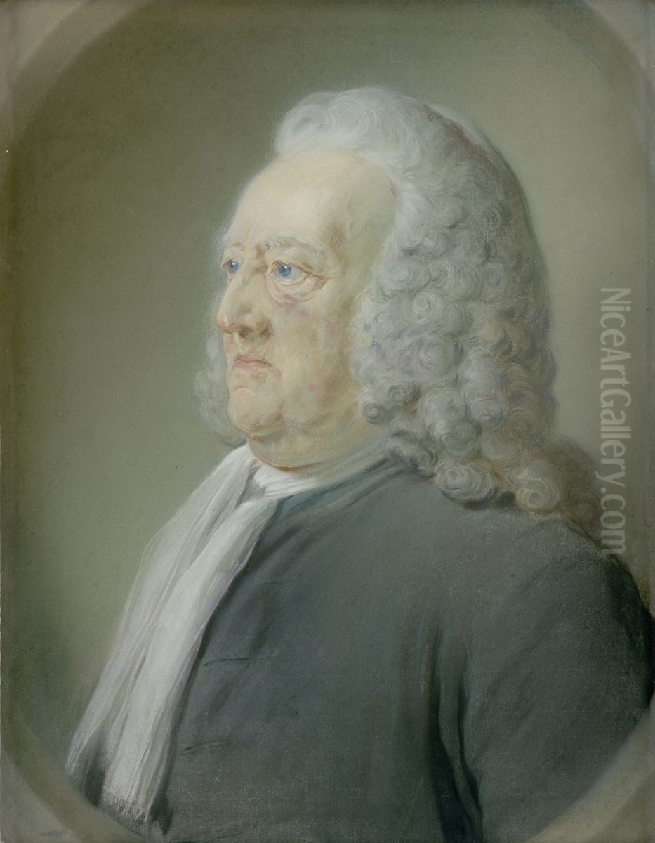 Portrait of Arent van der Waeyen (1685-1767) Oil Painting by Jean-Baptiste Perronneau