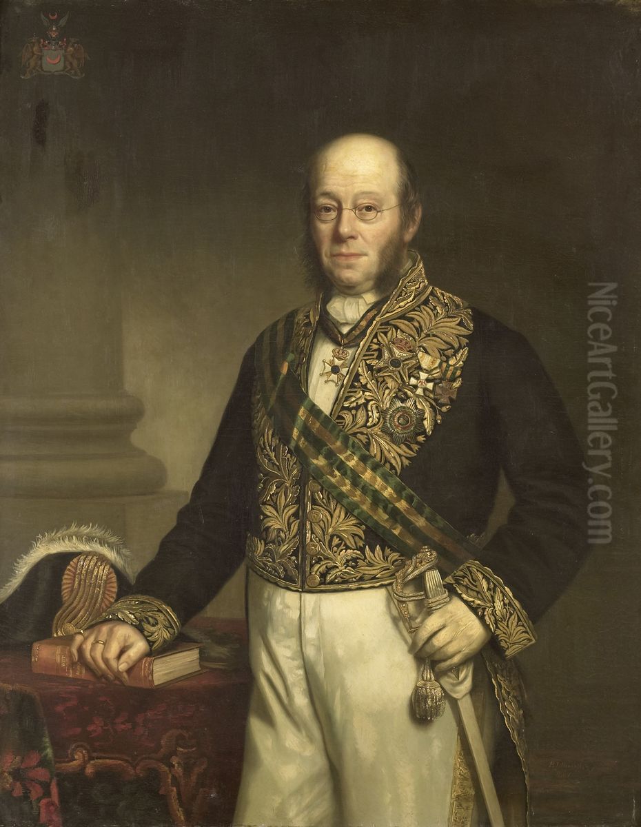 Ludolph Anne Jan Wilt Baron Sloet van de Beele (1806-90). Gouverneur-generaal (1861-66) Oil Painting by Barend Leonardus Hendriks