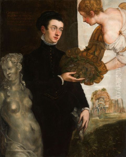 Portrait of Ottavio Strada Oil Painting by Jacopo Tintoretto