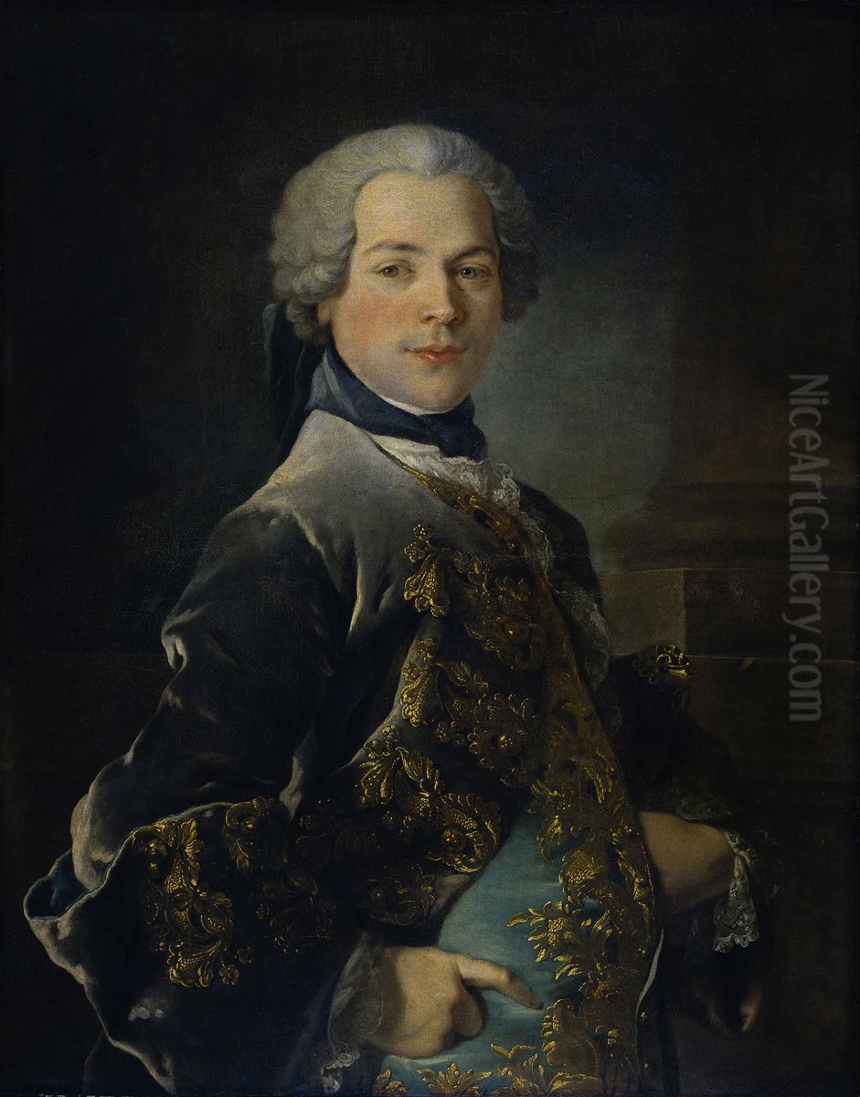 Portret van Isaac van Rijneveld Oil Painting by Louis Tocque