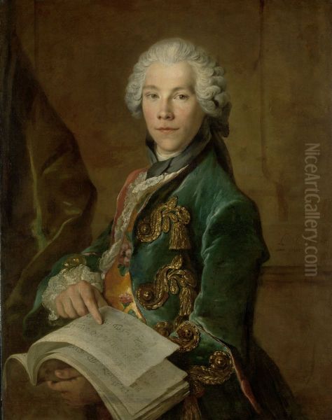 Portret van Arnoldus van Rijneveld Oil Painting by Louis Tocque