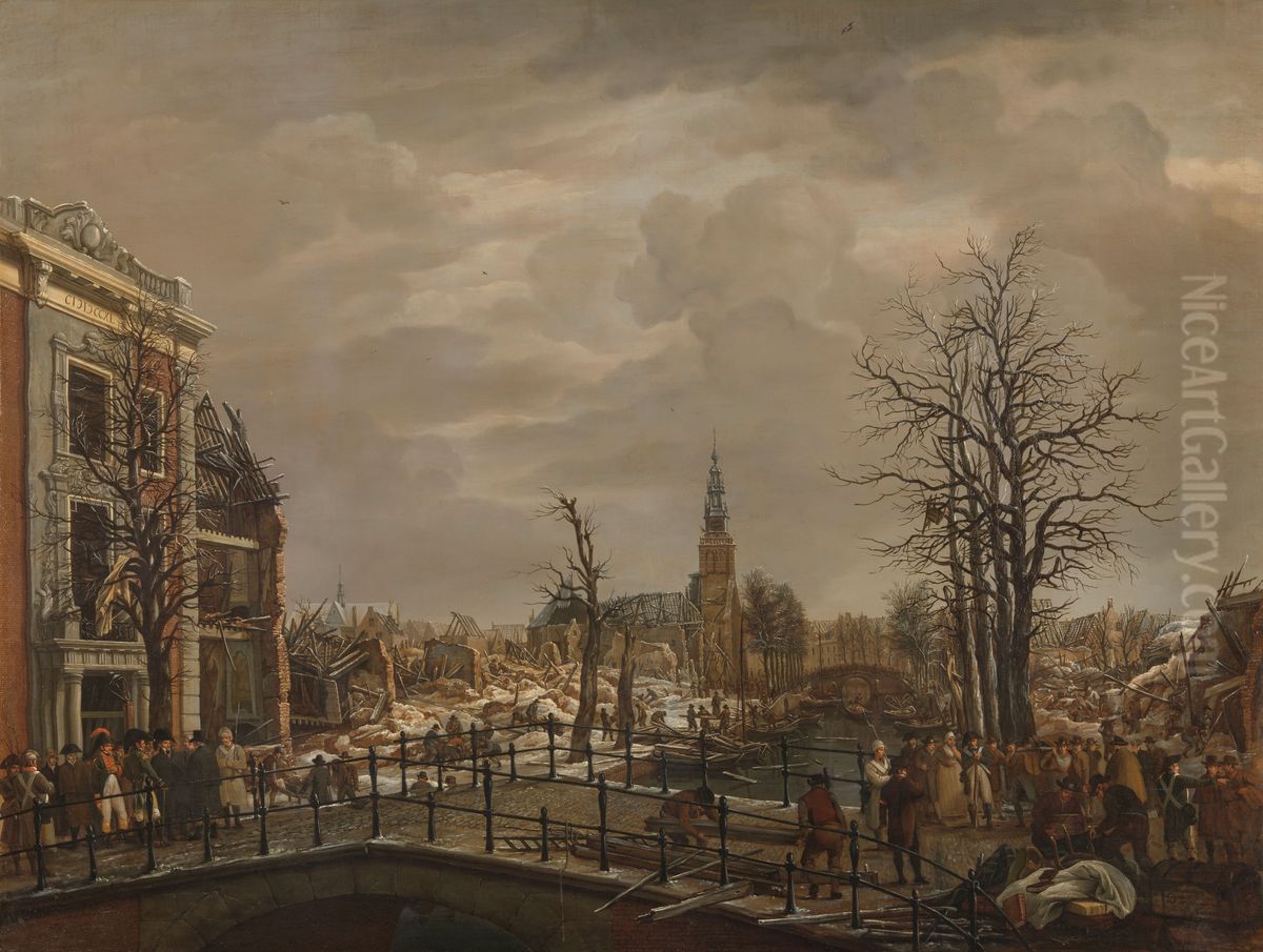 Het Rapenburg in Leiden Oil Painting by Carel Lodewijk Hansen