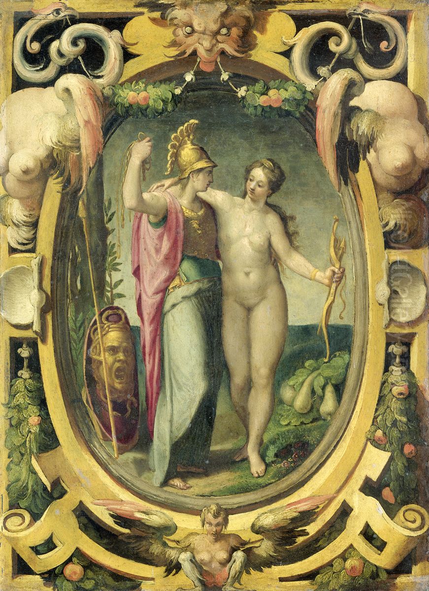 Venus and Minerva Oil Painting by Pellegrini Tiballdi