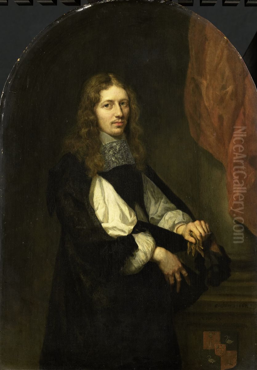Pieter de Graeff (1638-1707), heer van Zuid-Polsbroek, Purmerland en Ilpendam. Schepen van Amsterdam Oil Painting by Caspar Netscher