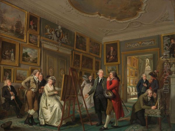 The Art Gallery of Jan Gildemeester Jansz Oil Painting by Adriaan de Lelie