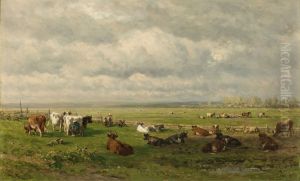 Pasture landscape with cattle