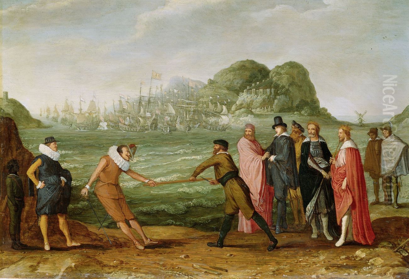 Allegory on the Victory by the Dutch over the Spanish Fleet at Gibraltar, 25 April 1607 Oil Painting by Adam Willaerts