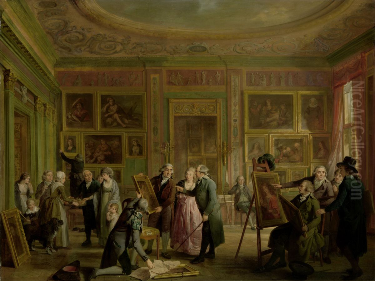De kunstgalerij van Josephus Augustinus Brentano Oil Painting by Adriaan de Lelie