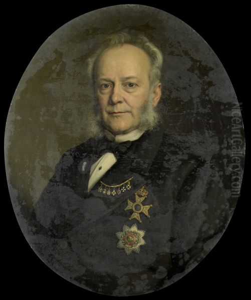 Pieter Mijer (1812-81). Gouverneur-generaal van Nederlands Oost Indie Oil Painting by Johan Heinrich Neuman