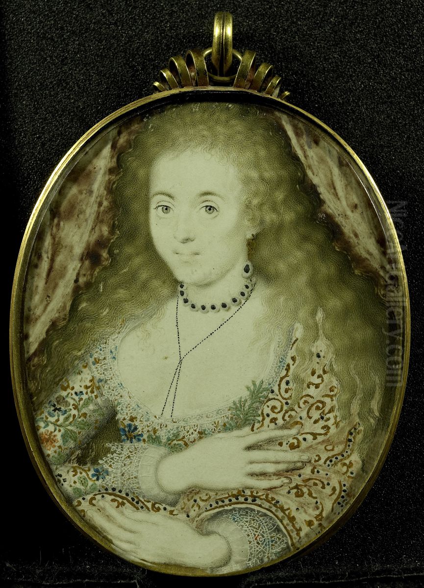 Arabella Stuart (gest 1615). Dochter van Charles Lennox Oil Painting by Isaac Oliver