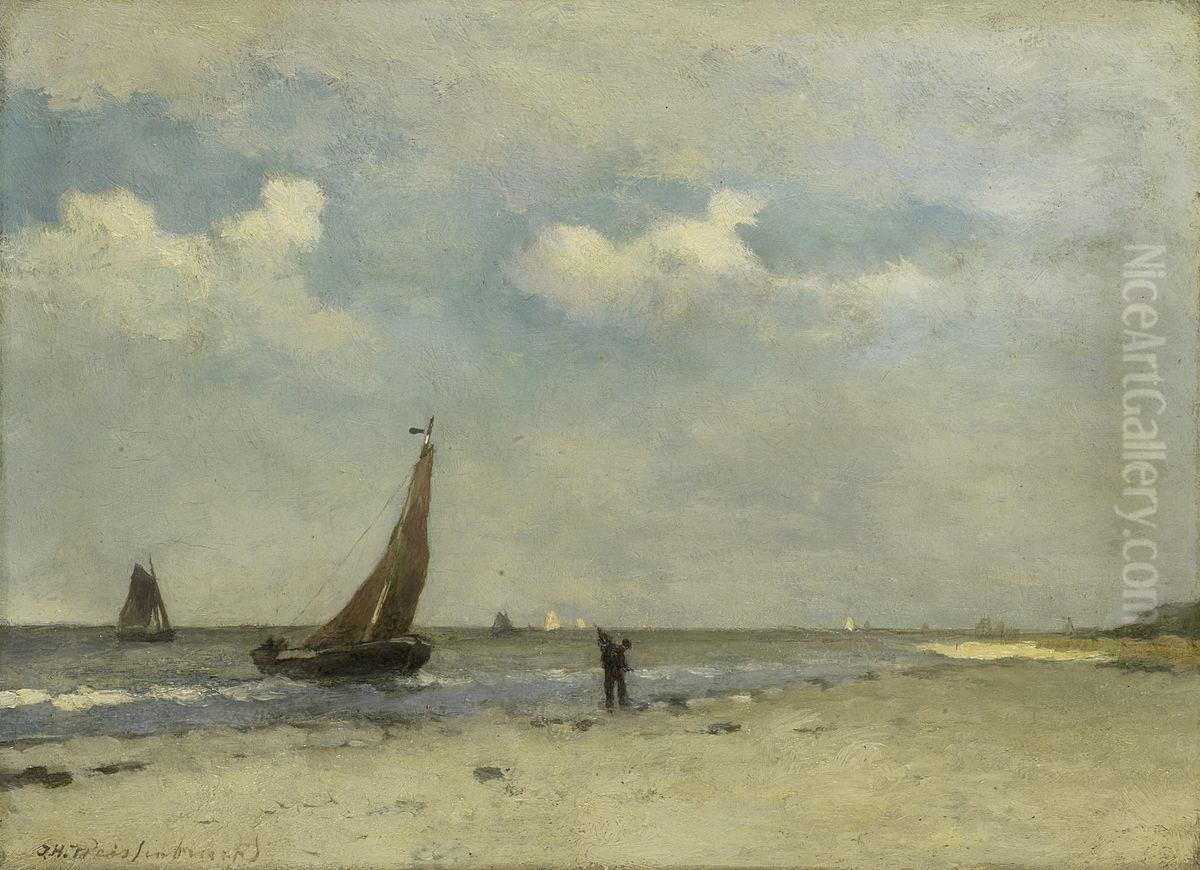 Strandgezicht Oil Painting by Johan Hendrik Weissenbruch