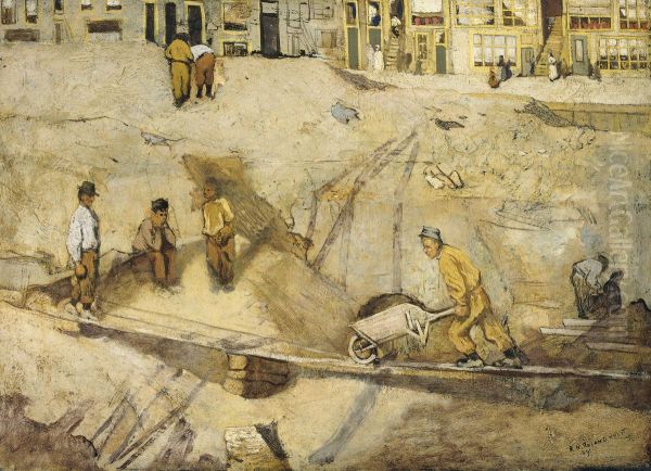 Zandafgraving te Amsterdam Oil Painting by Richard Roland Holst