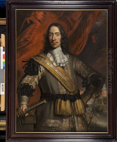 Portrait of Cornelis de Witt (1623-72). Burgomaster of Dordrecht and lord-lieutenant of Putten Oil Painting by Jan de Baen