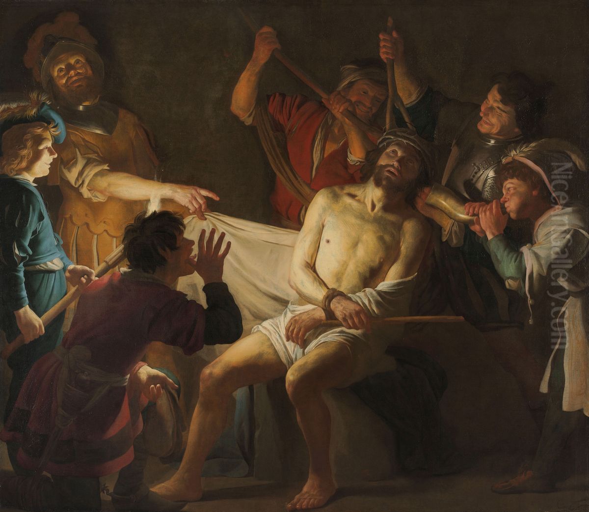 Christ Crowned with Thorns Oil Painting by Gerard van Honthorst