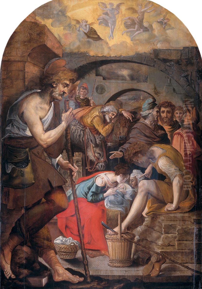 The Adoration of the Shepherds Oil Painting by Anthonie Blocklandt van Montfoort