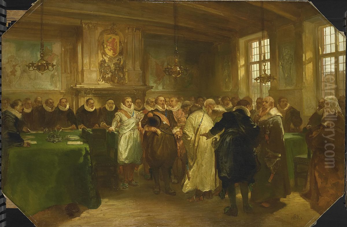 Prince Maurits of Orange Receiving a Delegation from Russia in 1614 Oil Painting by Charles Rochussen